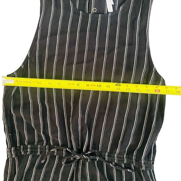 RVCA Pop Out Jumpsuit Black White Sleeveless M Pockets - Picture 6 of 13